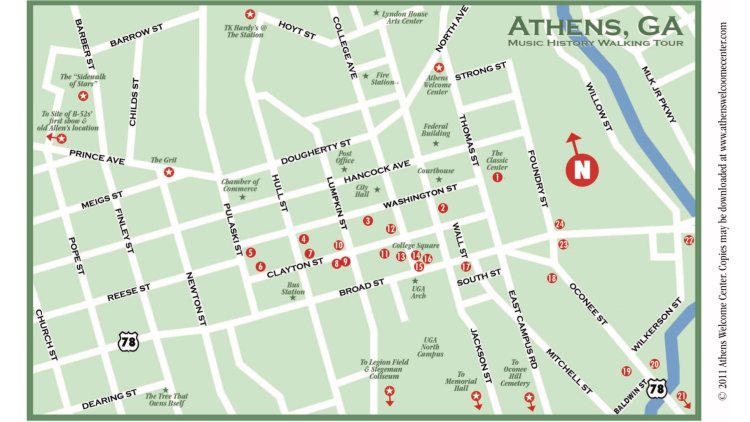 Every friday at 12:30, visitors gather to experience justin ferate's free walking tour through grand central and the surrounding neighborhood. Athens Music History Self Guided Tour Historic Athens Welcome Center